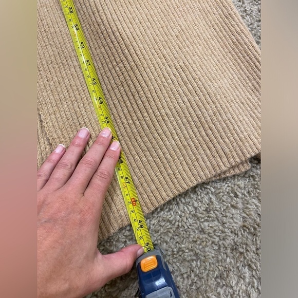 Amadi Anthropologie Women’s Alma Cozy Cardigan Ribbed Belted Tan Size L - Picture 9 of 10